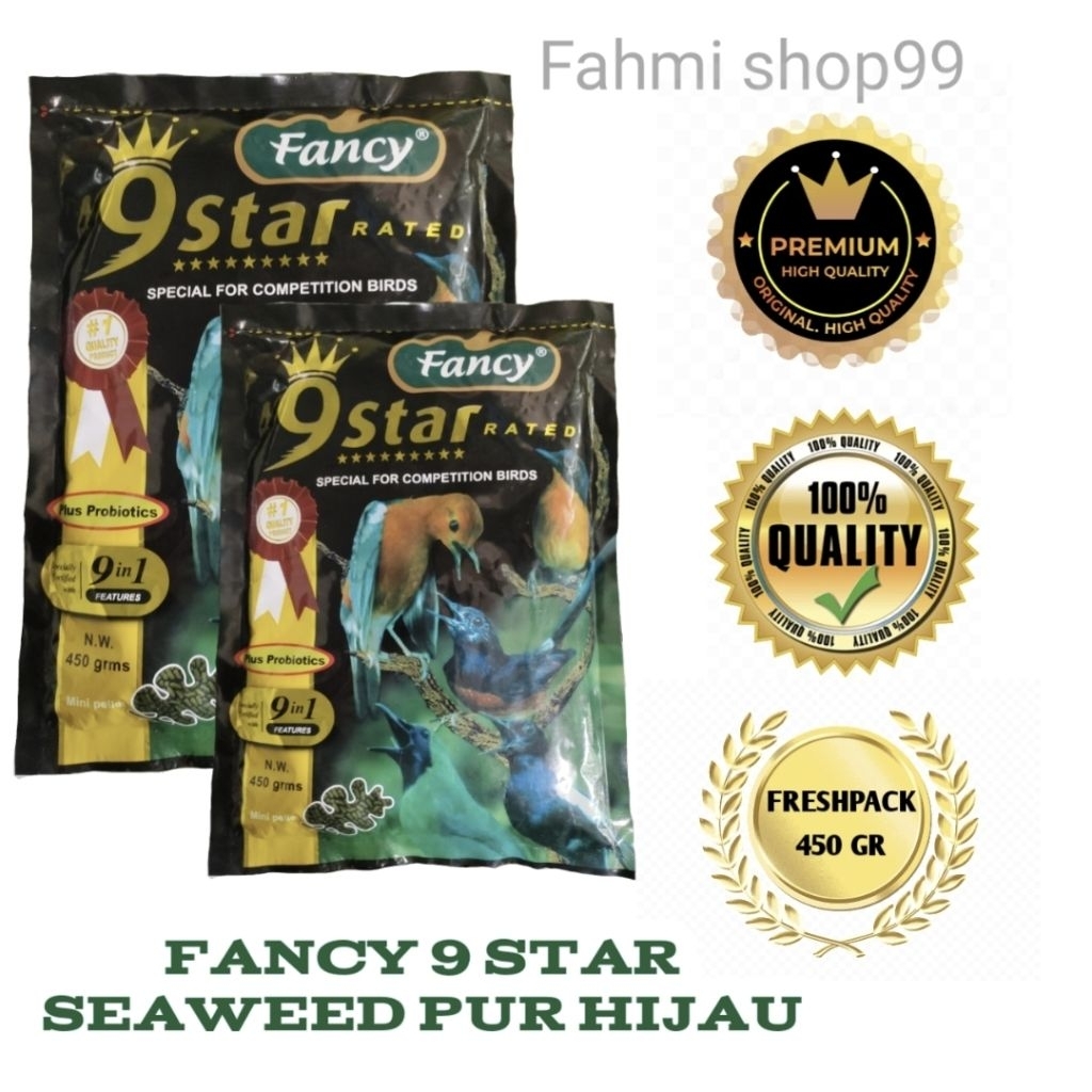 fancy 9 star plus probiotik seaweed pur burung hijau pakan burung anis tledekan gunung murai kacer