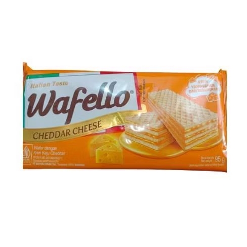 

Wafer wafello cheddar cheese 95gr krim keju