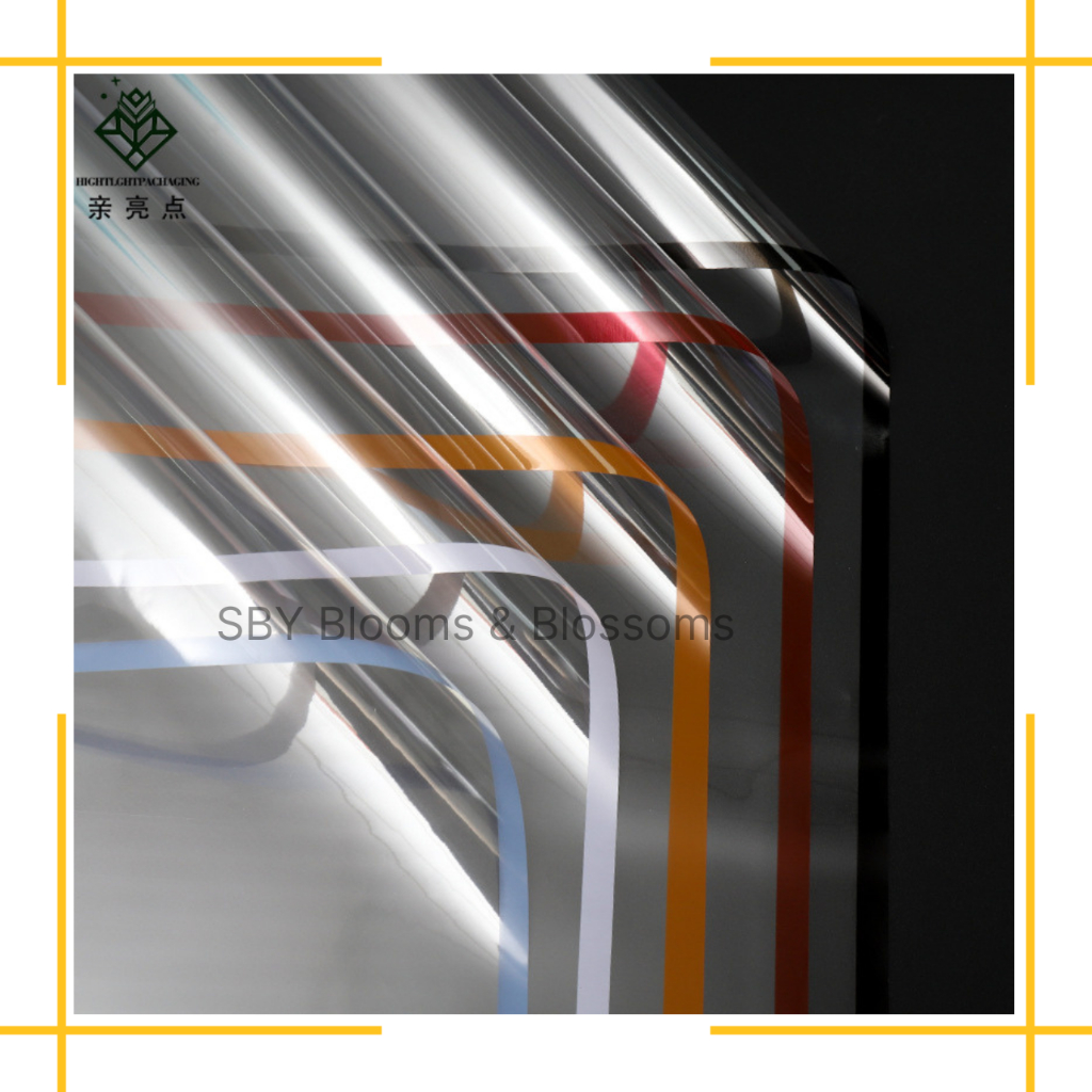 

KB6007 20LEMBAR Flower Wrapping Transparant Line Color Kertas Buket Bunga Cellophane