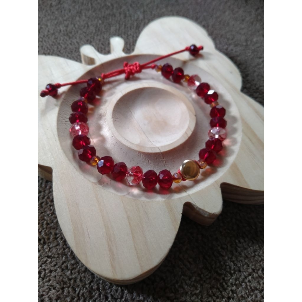 *Gelang*Kristal*Custom*Emas*Asli*