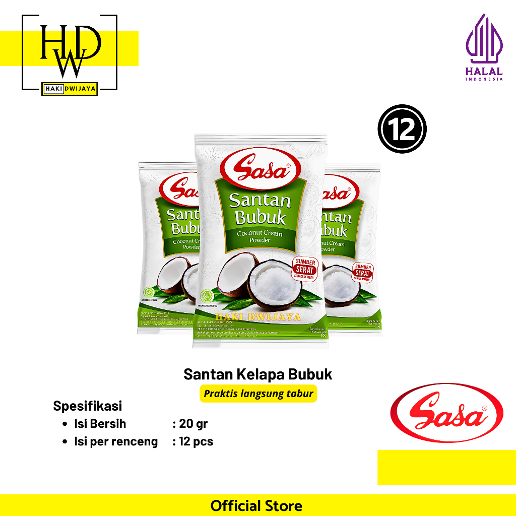 

Sasa Santan Kelapa Bubuk / Coconut Cream Powder 20gr x 12pcs Renceng