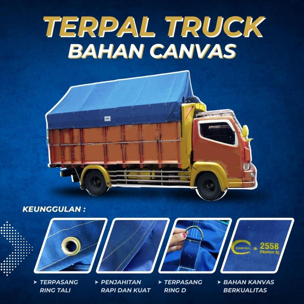 TERPAL TRUCK KANVAS BIRU+CINCINGAN