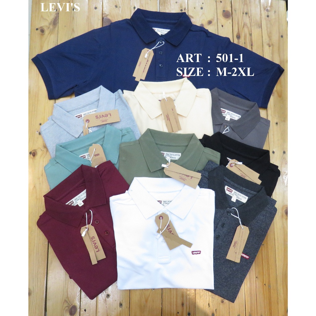 KAOS POLO BASIC PRIA BRAND ORI MERK LEVIIS ART :  501-1 SIZE M-2XL PRICE RP.306.900-334.900