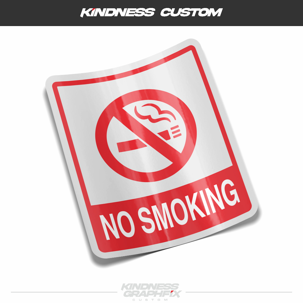 sticker stiker no smoking interior mobil dilarang merokok