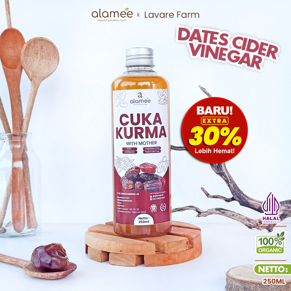 

ALAMEE Cuka Kurma With Mother Original Dates Cider Vinegar Fermentasi Probiotik Herbal 250ml BUMA
