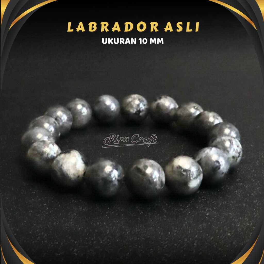 Gelang Batu Labrador Labradorite Hitam ASLI Akik Alam Natural ORIGINAL by RIZA CRAFT