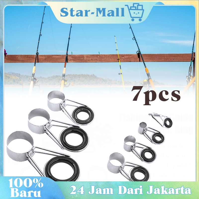 7Pcs Ring Guide Joran Teleskopik / Aksesoris Joran Pancing / Ring Guide Tegek