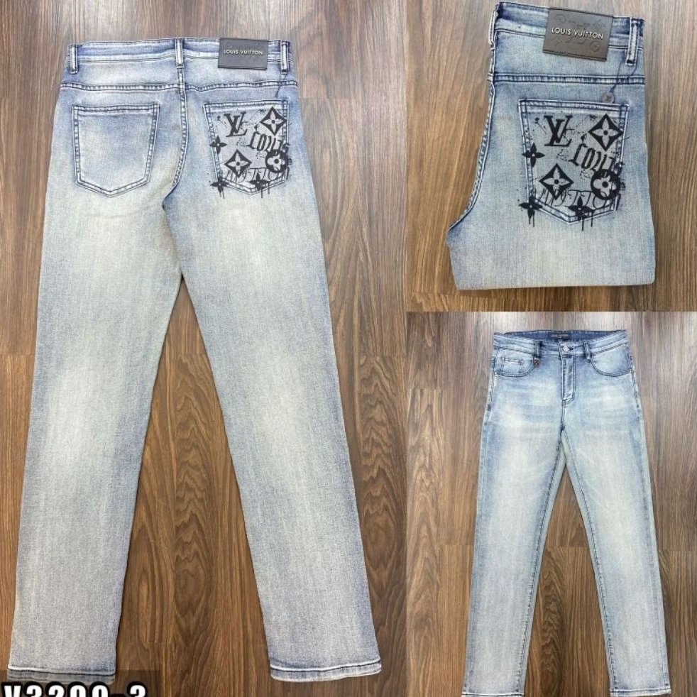 Celana panjang jeans pria L'S8990 celana jeans branded kwalitas miror
