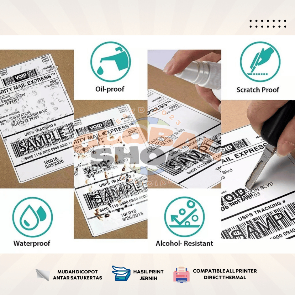 

Kertas Thermal Label Sticker Barcode 500 pcs Ukuran A6 100 x 150