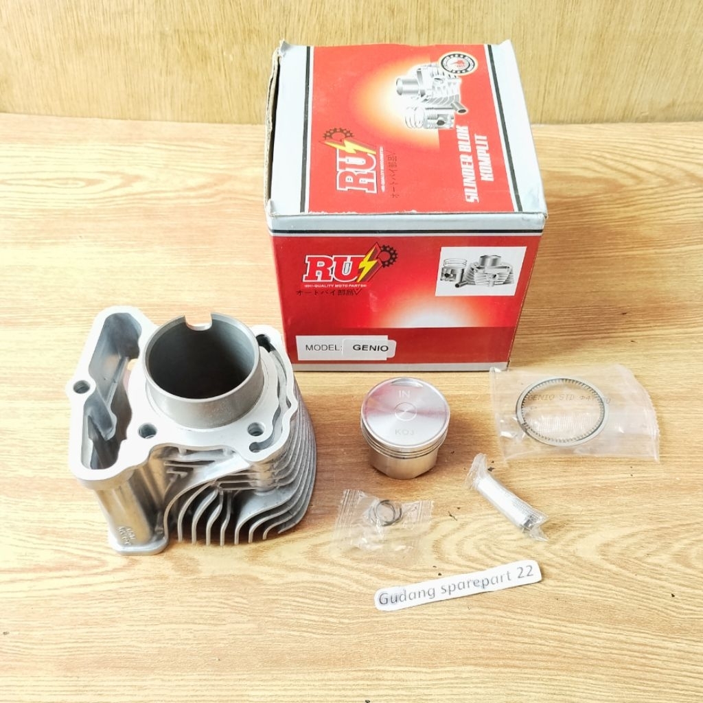 CYLINDER KIT BLOK BORING SEHER HONDA GENIO BEAT LED DELUXE BEAT STREET 2020-2022 KOMPLIT