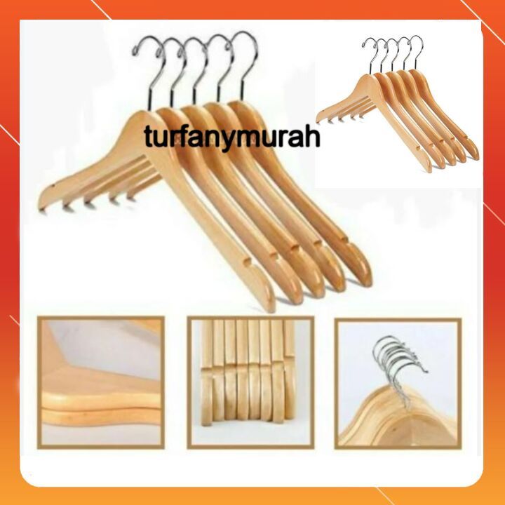 Grosir Hanger Kayu Dewasa Hanger Kayu Tanpa Palang Termurah