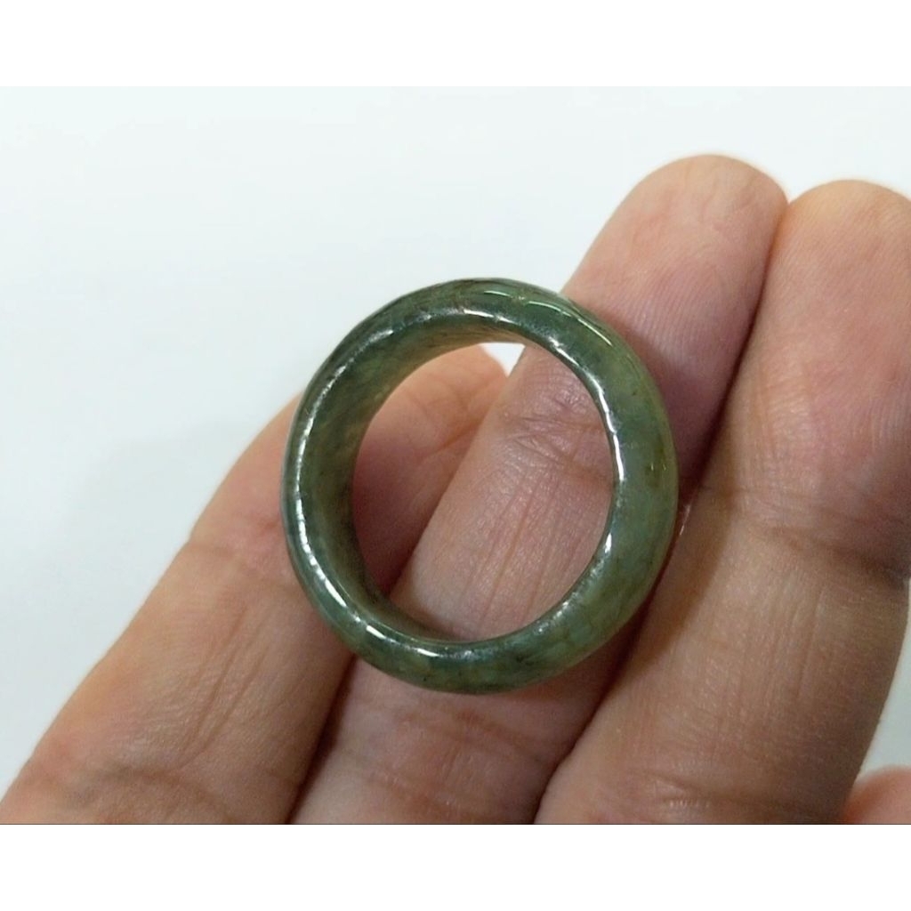 Cincin Giok Ekonomis Ori Burma 18,2mm 100% Jadeite Natural Asli JZP010