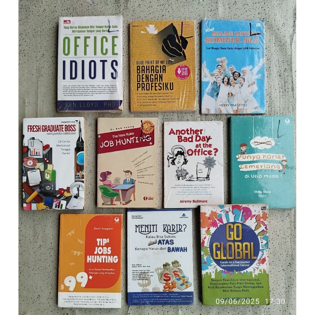 Buku Motivasi - Karier; OFFICE IDIOTS, BLUE PRINT OF MY LIFE.., KARYAWAN BERMENTAL BAJA, FRESH GRADU