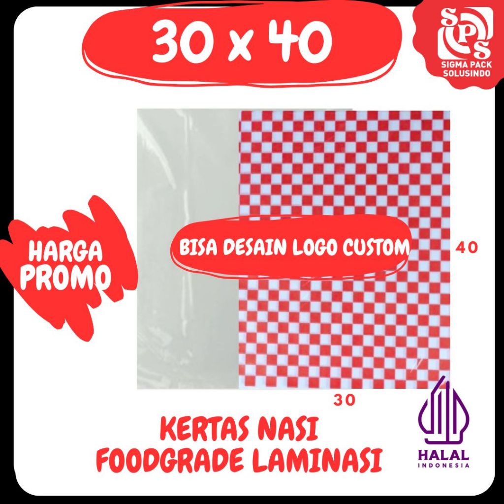 KERTAS NASI  ISI 500 30x40 KFC MOTIF LEMBAR KEBAB NASI BURGER TAKOYAKI ALAS MAKANAN