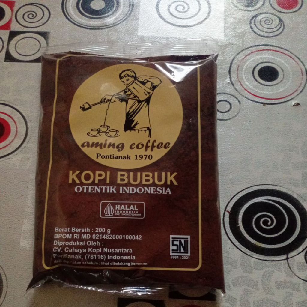 

Kopi bubuk Aming 200gram. free bubble warp