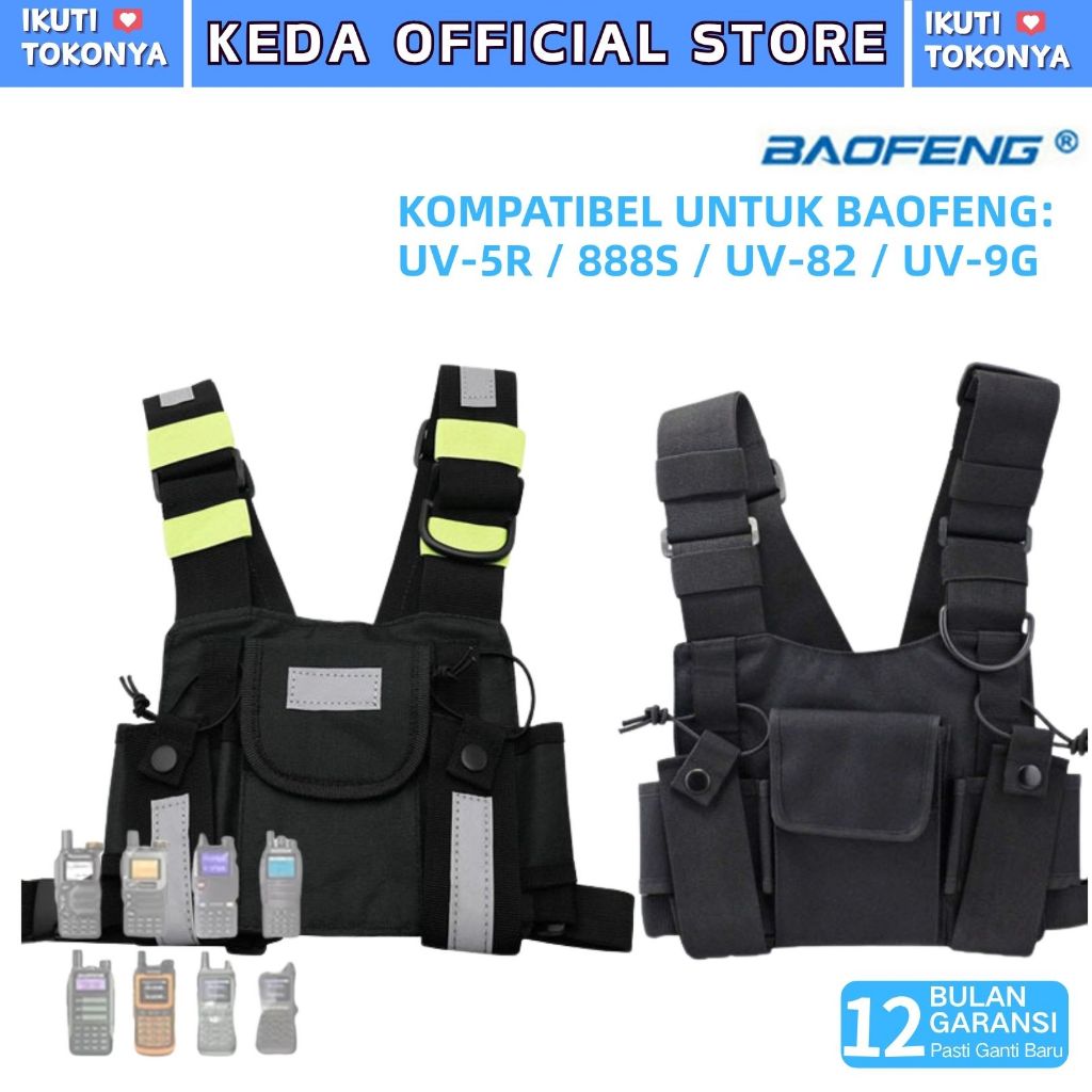 Tas Dada Tactical Handy Talkie Waterproof Case Pelindung HT Baofeng UV5R 888S UV82 UV9G Taktis Molle