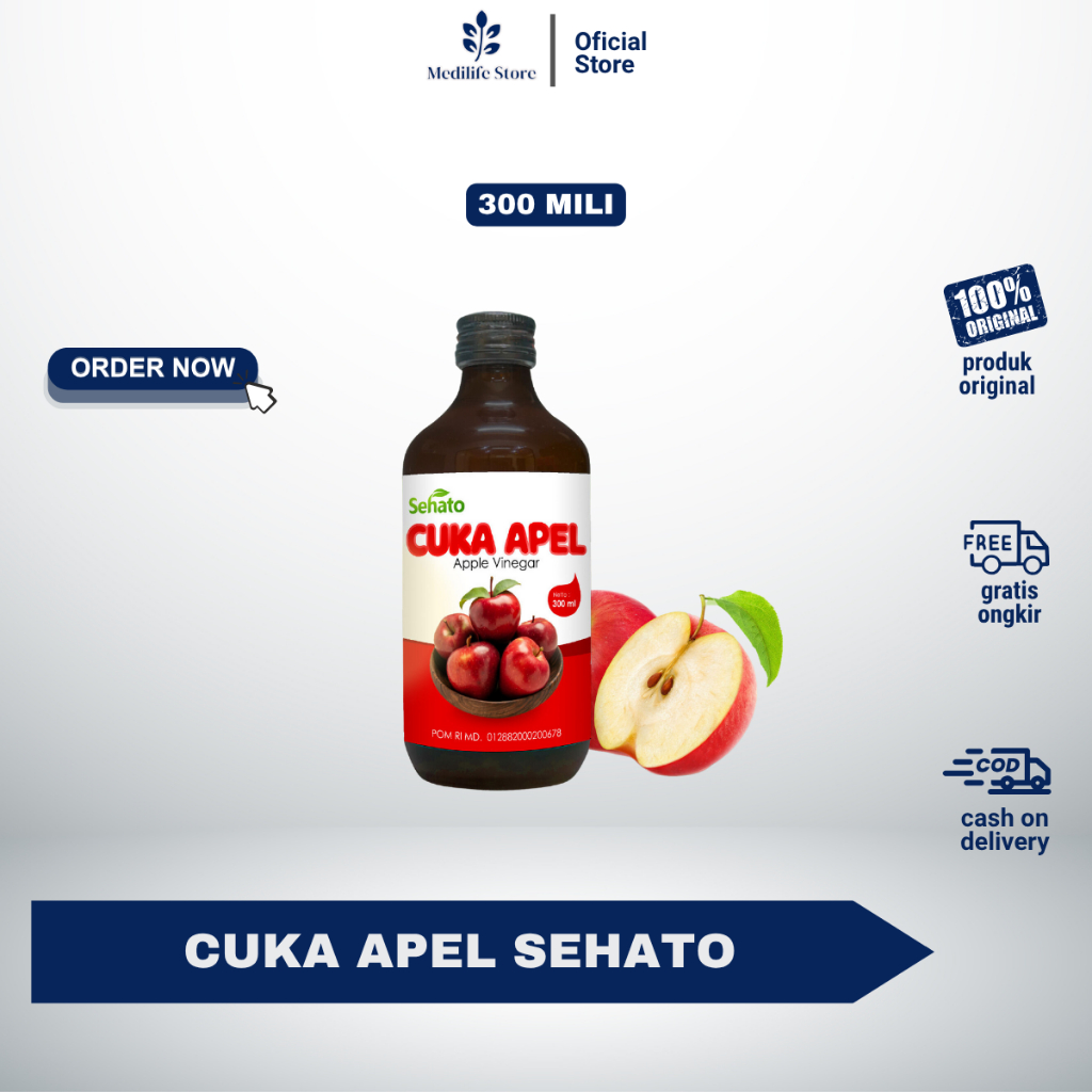 

CUKA APEL SEHATO 300ML - original 100% BPOM RI | bantu detox & turunkan kolesterol | BISA COD