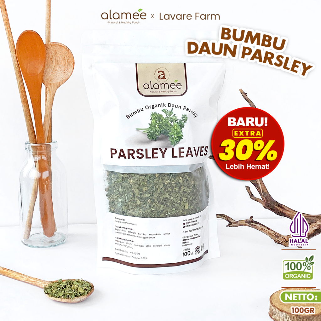 

Daun Parsley Dried Persley Flakes Peterseli Leaves Rempah Rimpang Murni Asli Tanpa Campuran Bumbu Organik 100gram