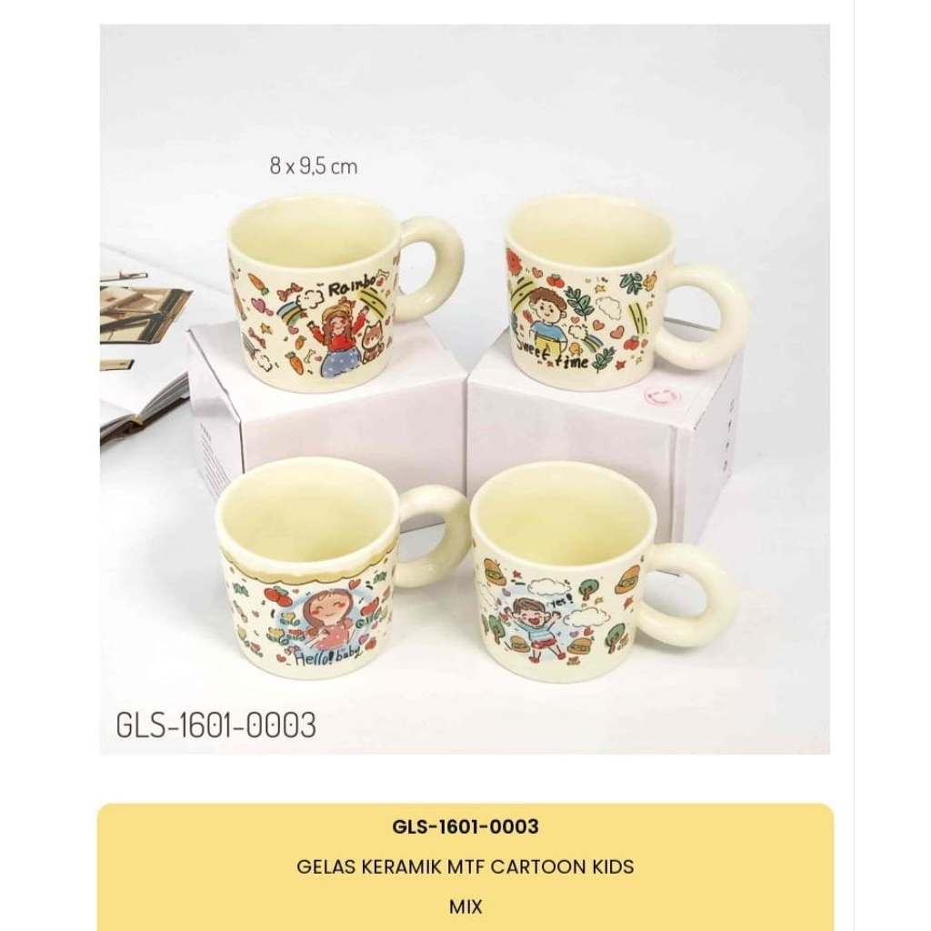 gelas karakter/gelas motif/mug motif cartoon/cangkir anak/gelas keramik/cangkir keramik/mug