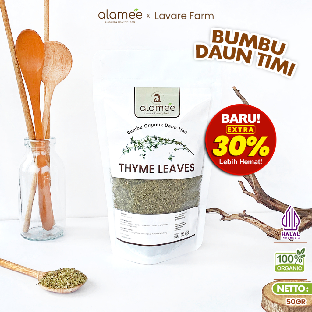

Thyme Kering Daun Timi Dried Leaves Rempah Rimpang Murni Asli Tanpa Campuran Bumbu Organik 50gram