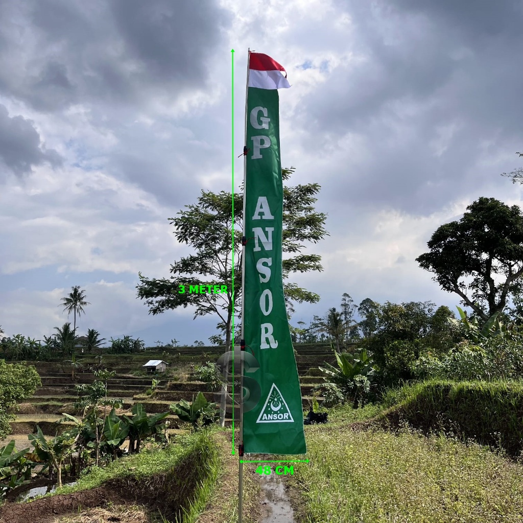 BENDERA UMBUL - UMBUL GP ANSOR TINGGI 3 METER