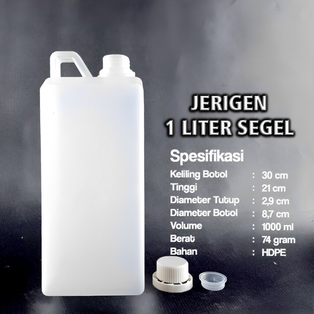 JERIGEN 1 LITER HDPE TUTUP SEGEL WARNA PUTIH SUSU DOF