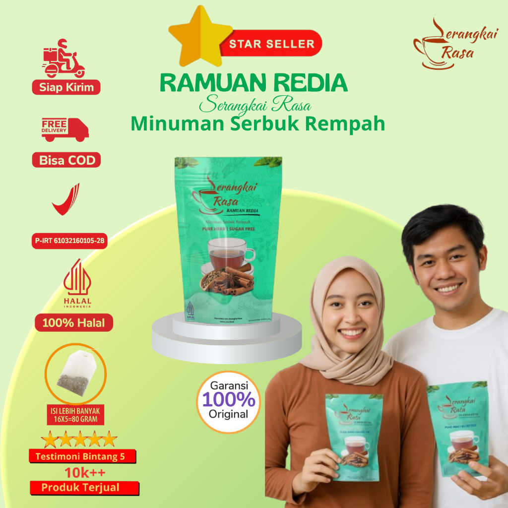 

[ POUCH HIJAU ] Teh Celup Rempah Serangkai Rasa Redia | JSR | Anti Diabetes