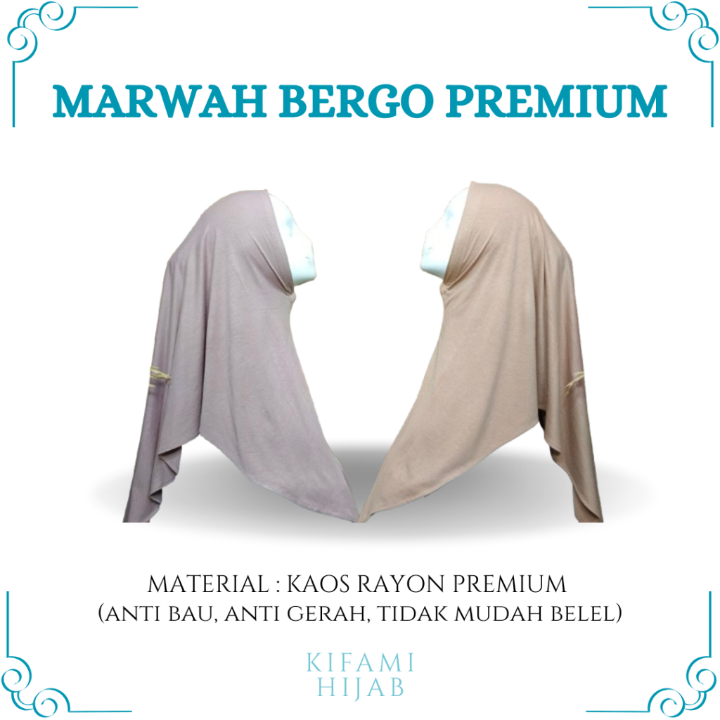 Marwah Bergo Rayon Premium, Hijab Instant Rayon, Bergo Kaos Rayon, Daily bergo rayon, Khimar Rayon, 