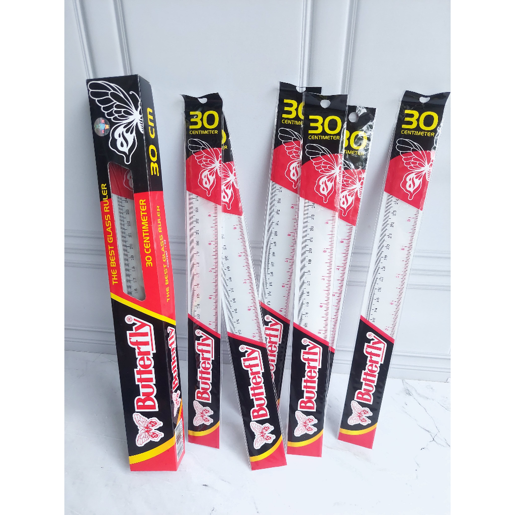

Penggaris Plastik / Alat Ukur BUTTERFLY Ukuran 30cm