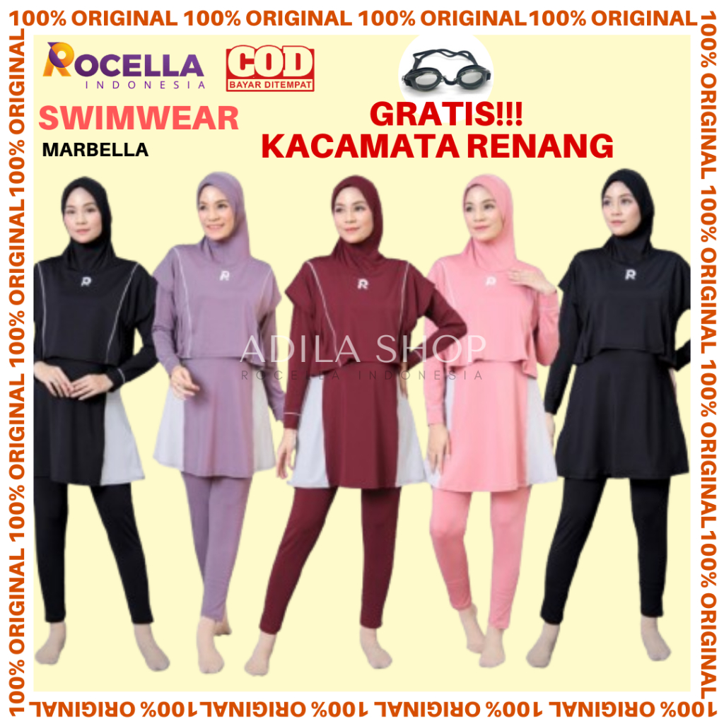 Baju Renang Rocella Swimwear Baju Renang Muslimah Rocella Marbella Pakaian Renang Muslimah Syari