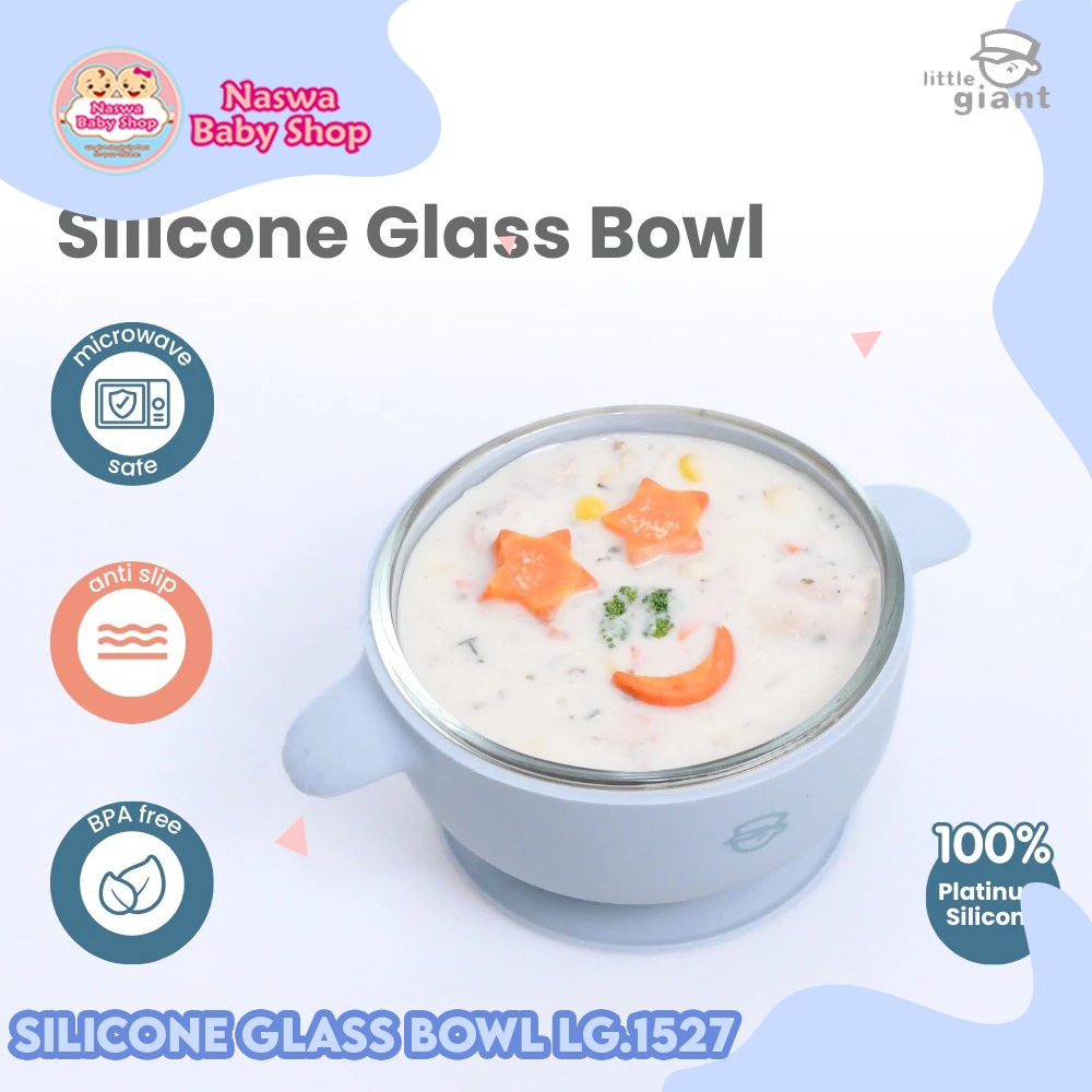 Little Giant Silicone Glass Bowl Mangkok Kaca MPASI Bayi LG.1527