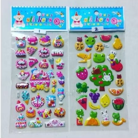 

Sticker Stiker Anak Timbul Kendaraan Hewan Kupu Kendaraan Pesawat Kue