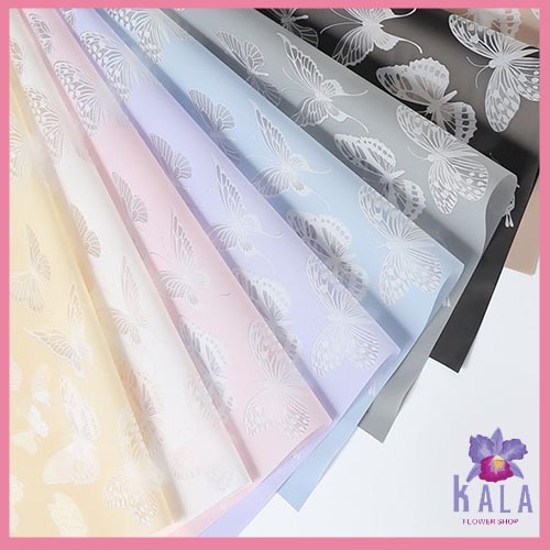 

Kertas buket Bunga Wrapping Butterfly pettern Cellophane KB6196