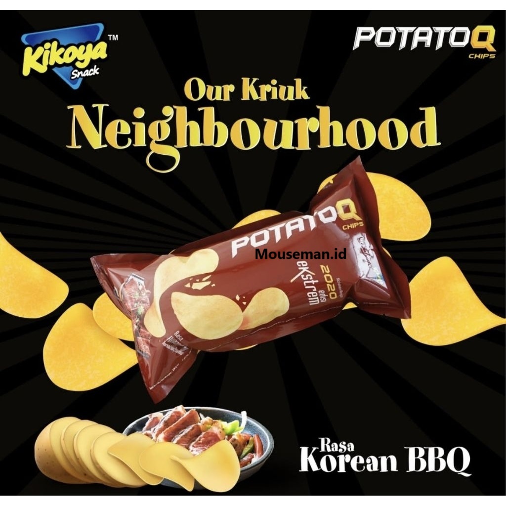 

POTATO Q CHIPS Kikoya Snack Makanan Ringan 2020 edisi OK see-U Kentang Rasa KOREAN BBQ flavour 22gr