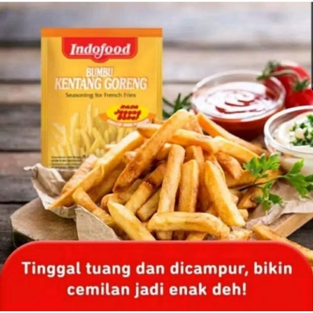 

Indofood Bumbu Kentang Goreng Rasa Jagung Bakar 25 gram / bumbu kentang rasa jagung bakar
