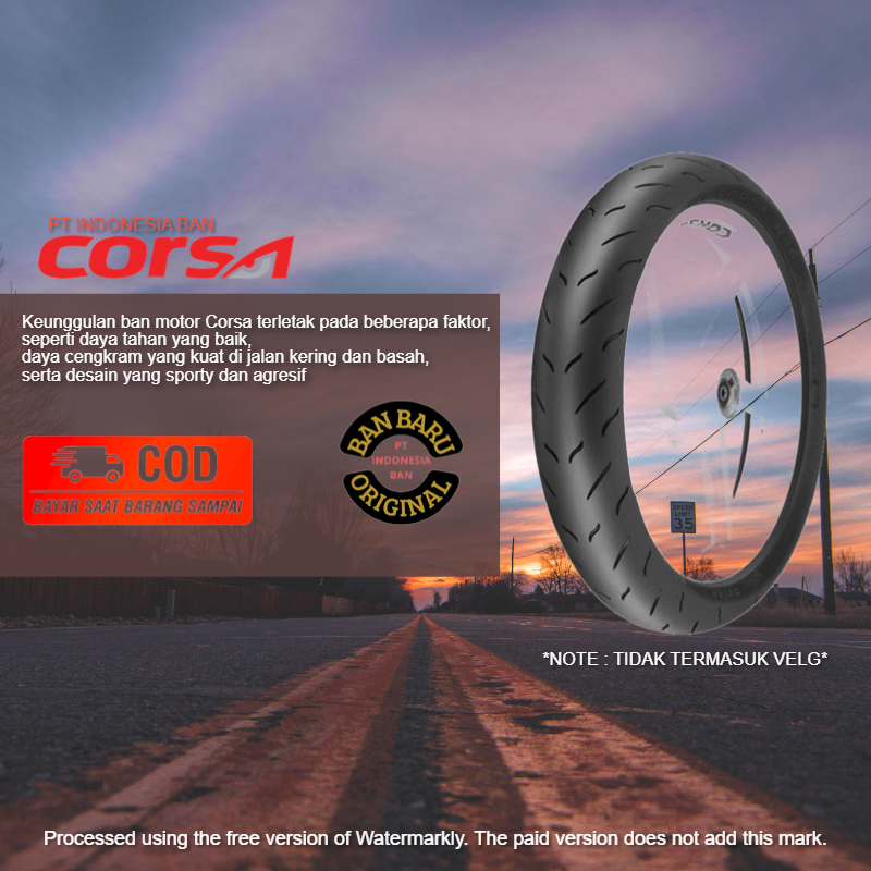 [COD] BAN LUAR CORSA R46 RING 17 TUBELESS 90/80-17 120/60-17