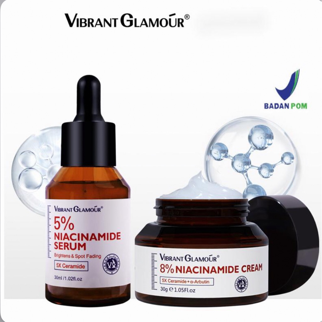 VIBRANT GLAMOUR 8% Niacinamide Cream, VIBRANT GLAMOUR 5% Niacinamide Serum, VIBRANT