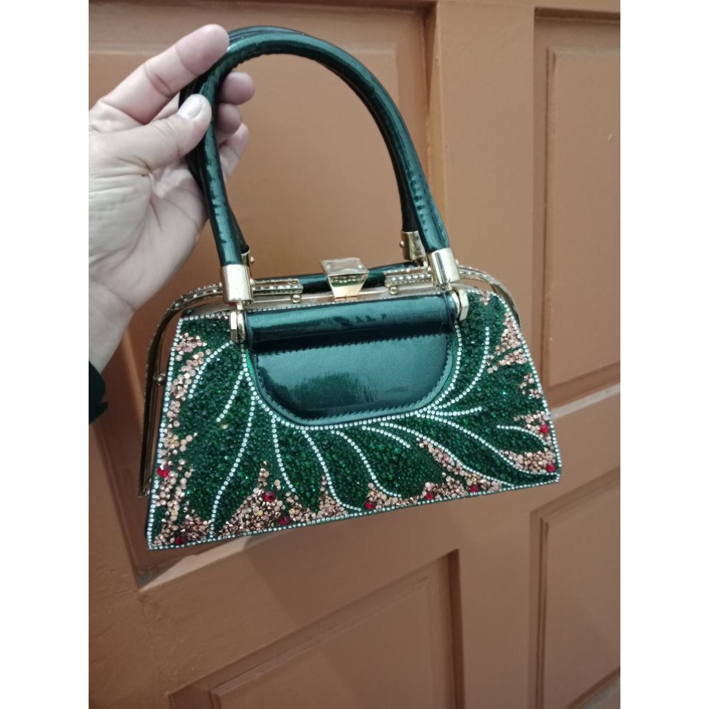 [Preloved]Tas pesta hijau botol