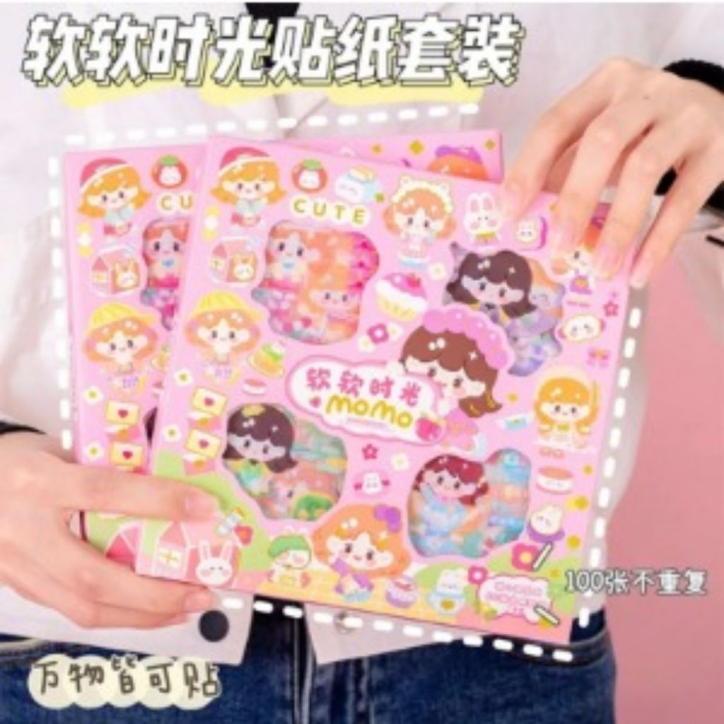 

Sticker Waterproof New Momo Box Isi 100 Lembar Aesthetic Bening