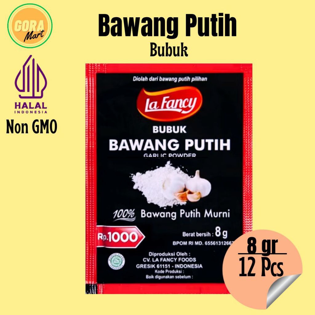 

Bumbu dapur Bawang Putih Bubuk 8gr / Bawang Putih Bubuk / La Fancy bawang putih bubuk