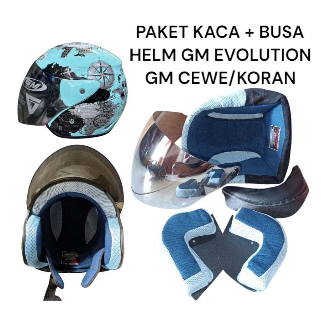 Paket Kaca Helm GM Evolution + Busa Helm GM Evolution Kaca Busa GM Evo