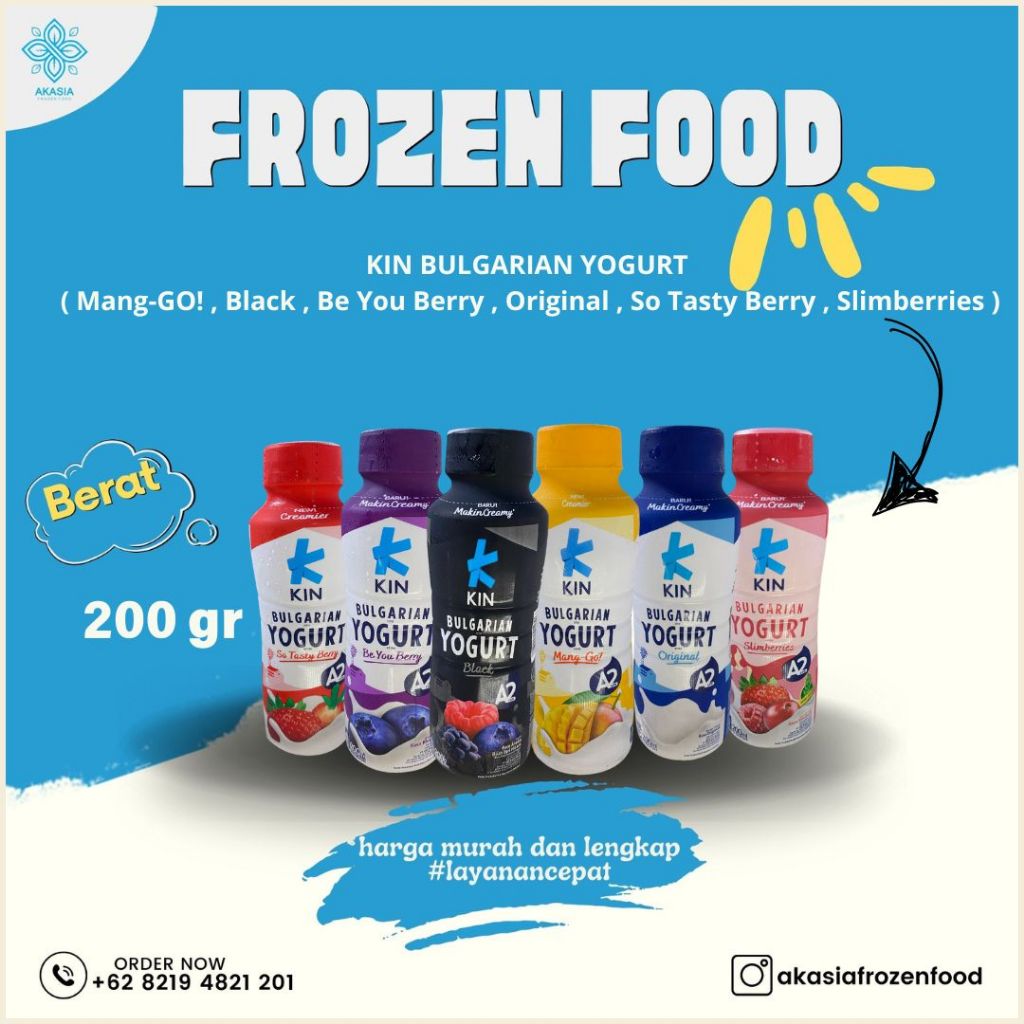 

KIN BULGARIAN YOGURT ( Mang-GO! , Black , Be You Berry , Original , So Tasty Berry , Slimberries )
