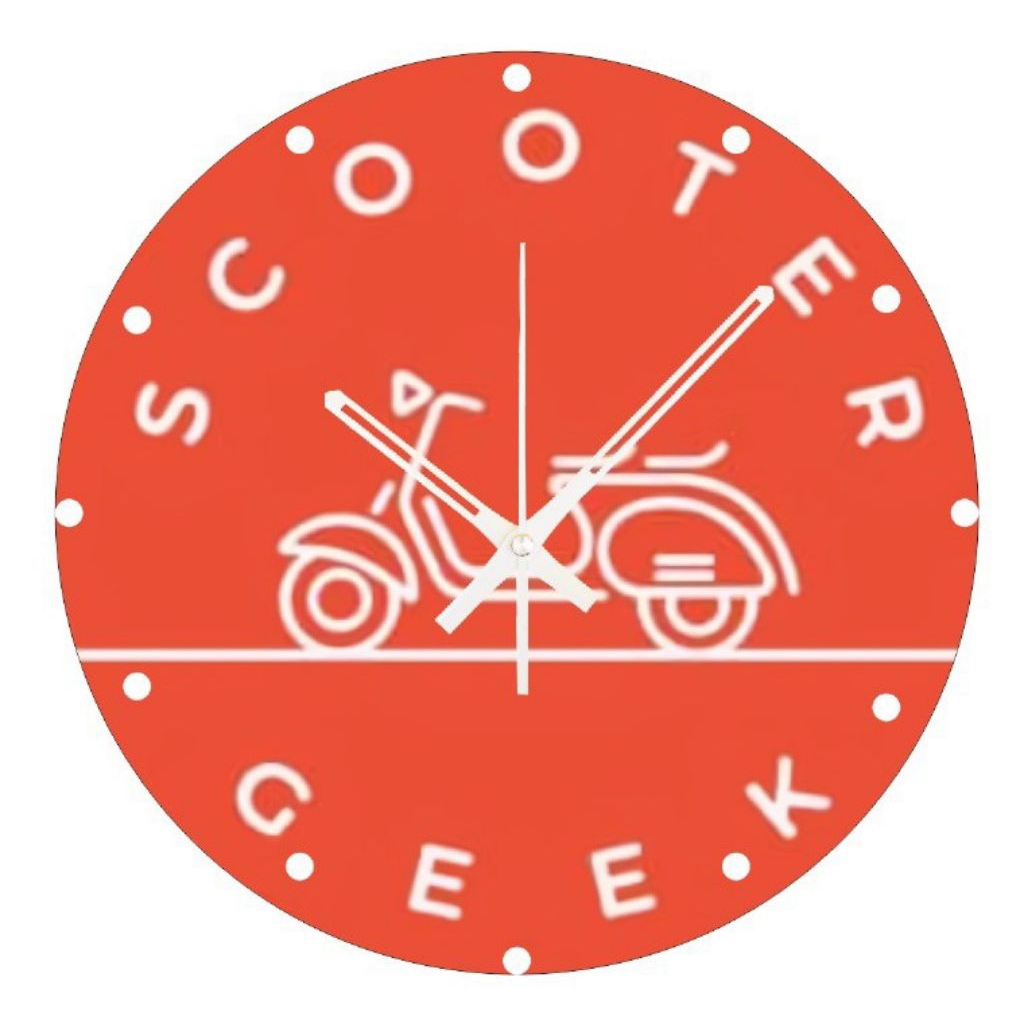 jam dinding kayu mdf SCOOTER orange