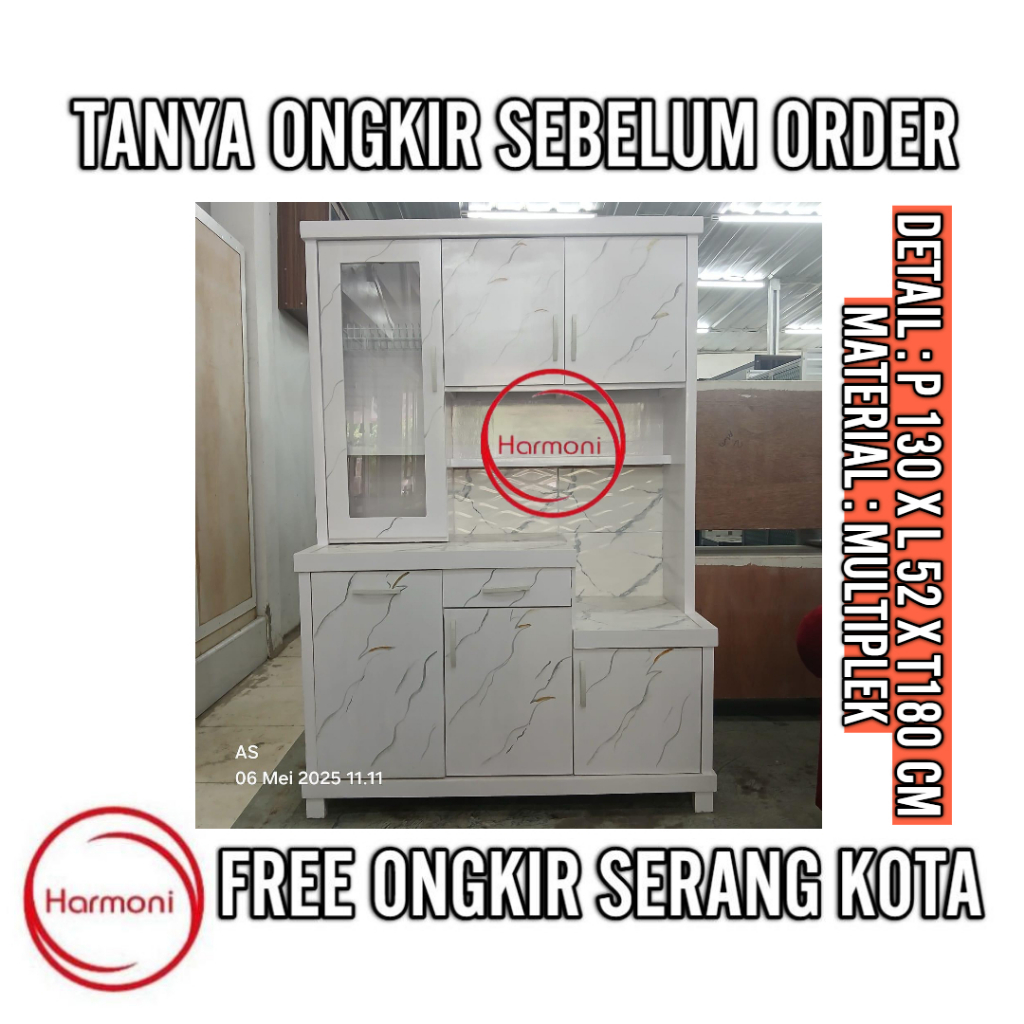 RAK SAYUR 3 PINTU MULTIPLEK UKURAN 150X53X180CM RAK SAYUR 3 PINTU MAGIC COM MULTIPLEK RAK PIRING 3 P