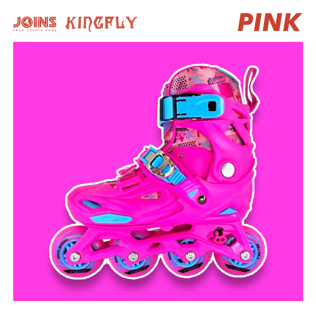 Sepatu Roda Anak Inline Skate anak Kingfly Pink (Bukan Cougar atau Lynx)