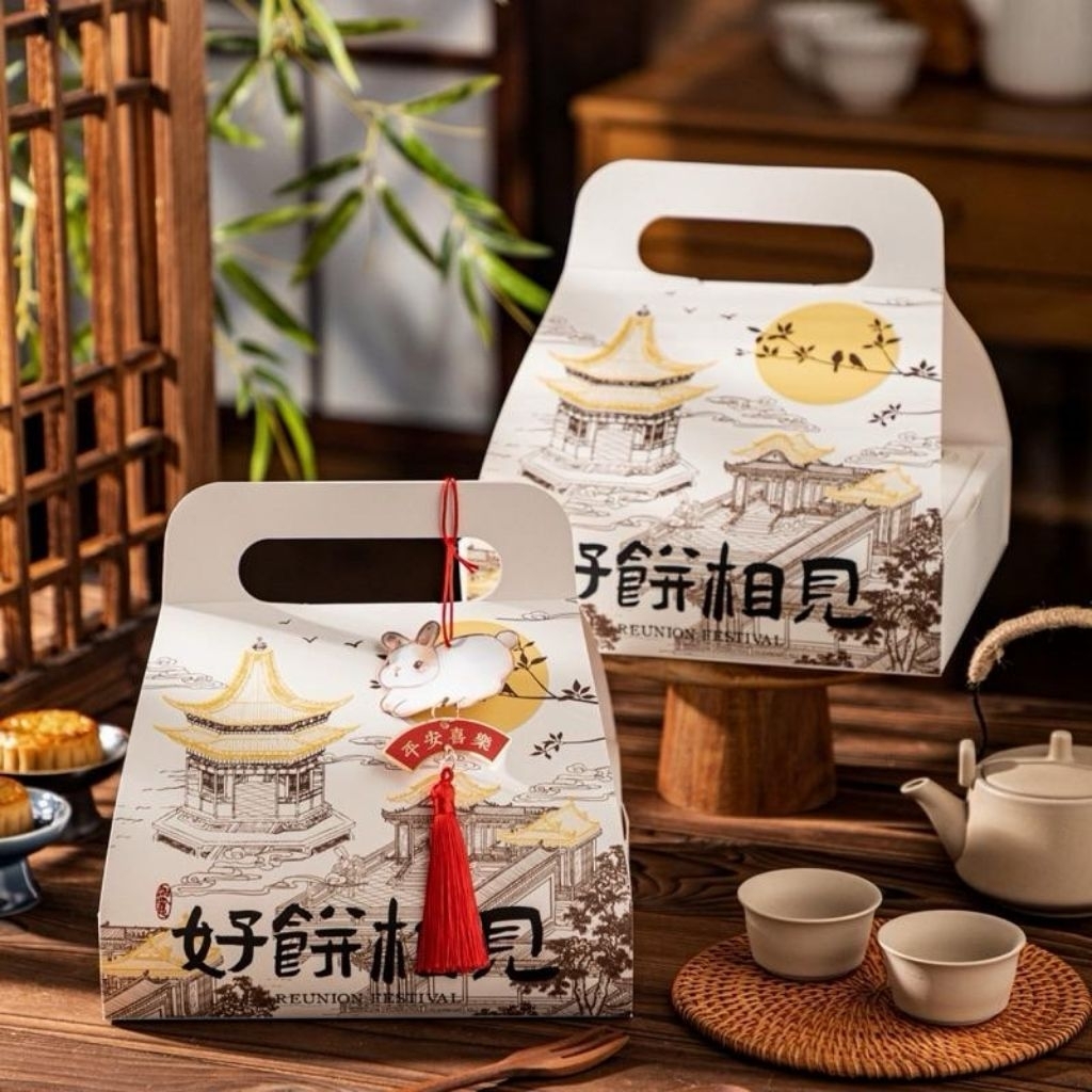 

BULAN PAGODA - kotak mooncake 50gr 75gr dus kue bulan pie satuan box packaging moon cake 100gr 125gr