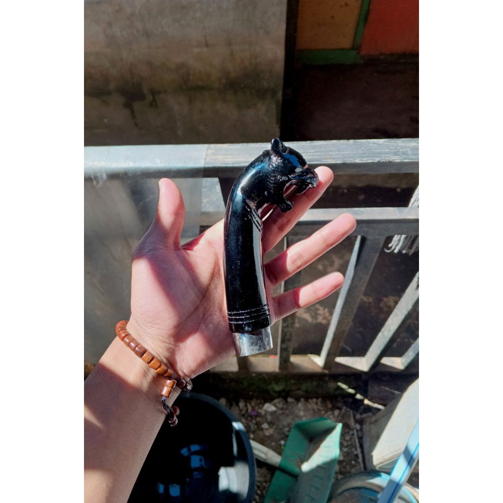 GAGANG/HANDLE GOLOK UKIRAN MACAN