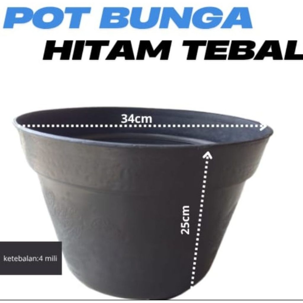pot bunga plastik tebal hitam pot hitam tebal pot bonsai pot gelombang cinta