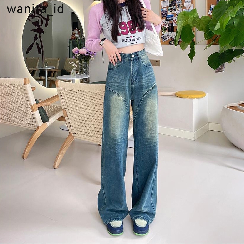 [ wanita_id ] Celana XS-5XL Size Celana Vintage Jeans Wanita Celana Kulot Baggy Jeans Wanita / Cewek
