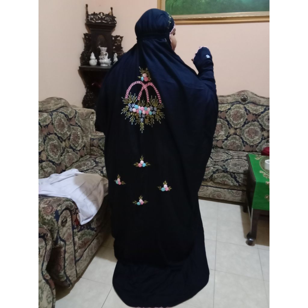 MUKENA TERUSAN DEWASA BORDIR TILE KATUN MIKRO